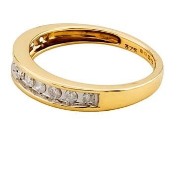 9ct Gold Diamond 0.25 Half Eternity Ring Size N